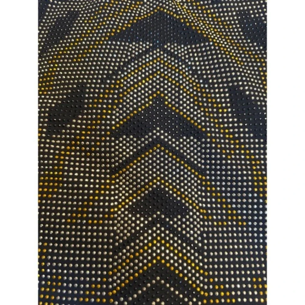 Romeo + Juliet Couture Mini Skirt Black Silver Gold‎ Geometric Pattern size S